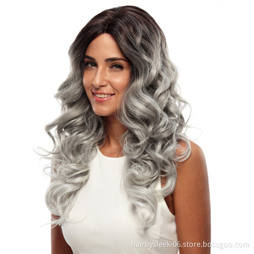 2018 trending product cheap long wavy curly lace front wig high temperature fiber synthetic wigs